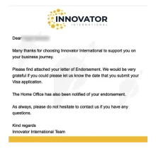 Supporting endorsement letter shared with S. Dawood’s review