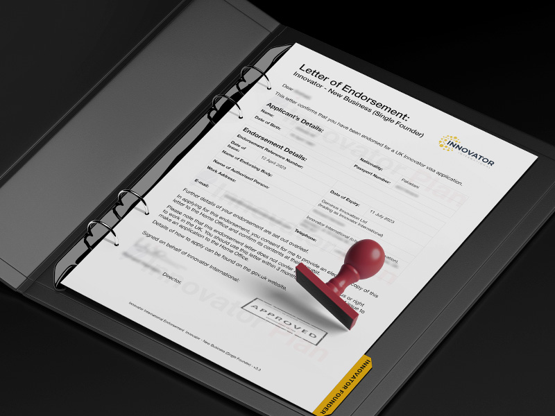 Approved endorsement record in a presentation folder